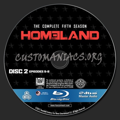 Homeland Season 05 Blu-ray 3 Disc Set Custom blu-ray label