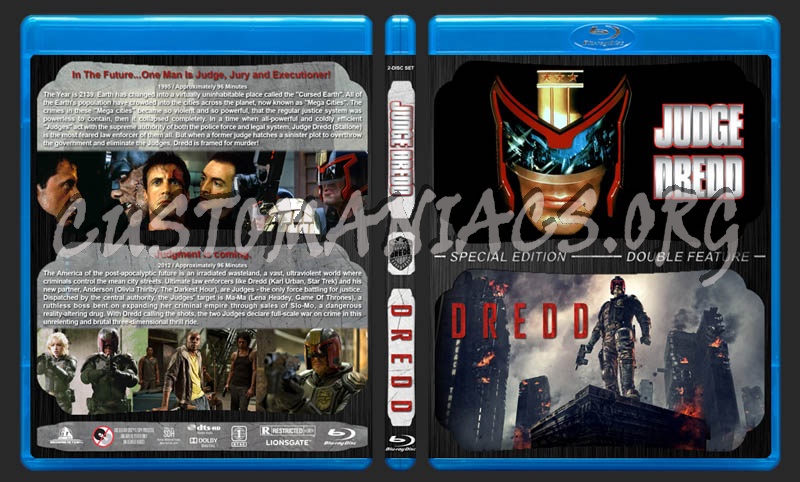 Judge Dredd / Dredd Double Feature blu-ray cover