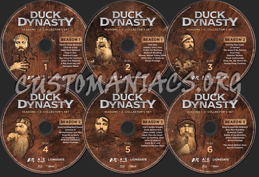 Duck Dynasty Seasons 1-3 blu-ray label