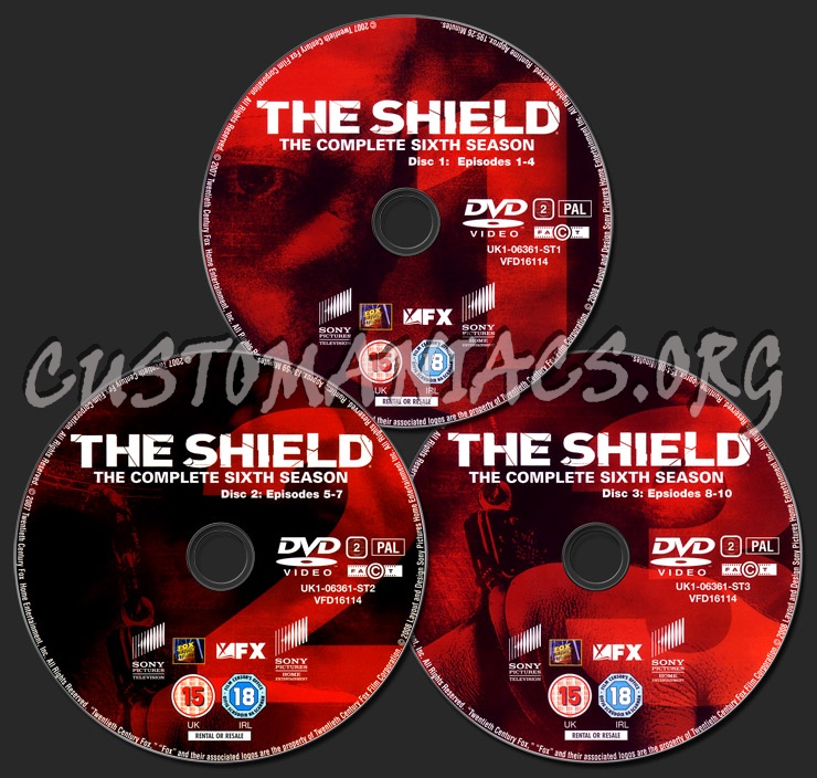 The Shield Season 6 dvd label