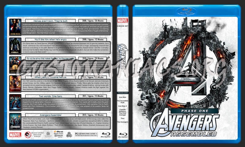 Avengers Assembled - Phase One blu-ray cover