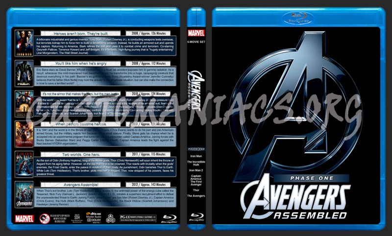 Avengers Assembled - Phase One blu-ray cover