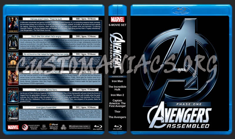 Avengers Assembled - Phase One blu-ray cover