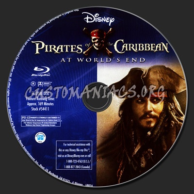 Pirates of the Caribbean 3 At World's End blu-ray label