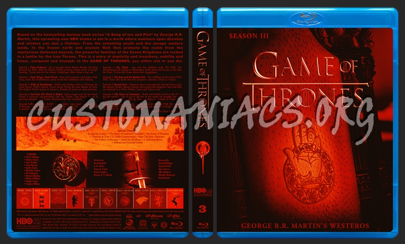 Game Of Thrones - Season 3 blu-ray cover