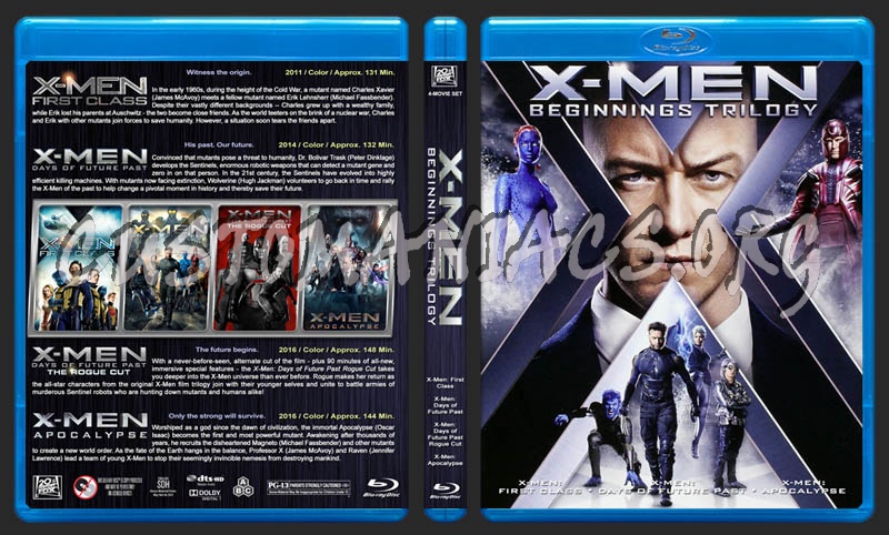 X-Men Beginnings Trilogy blu-ray cover