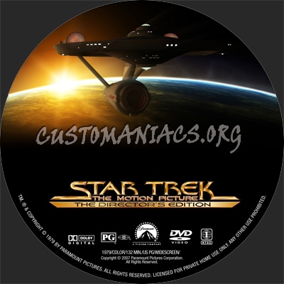 Star Trek The Motion Picture dvd label