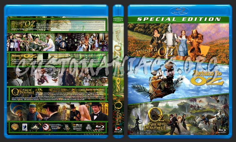The Wizard of Oz / Return to Oz / OZ: The Great and Powerful Triple Feature blu-ray cover