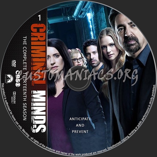 Criminal Minds Season 13 dvd label