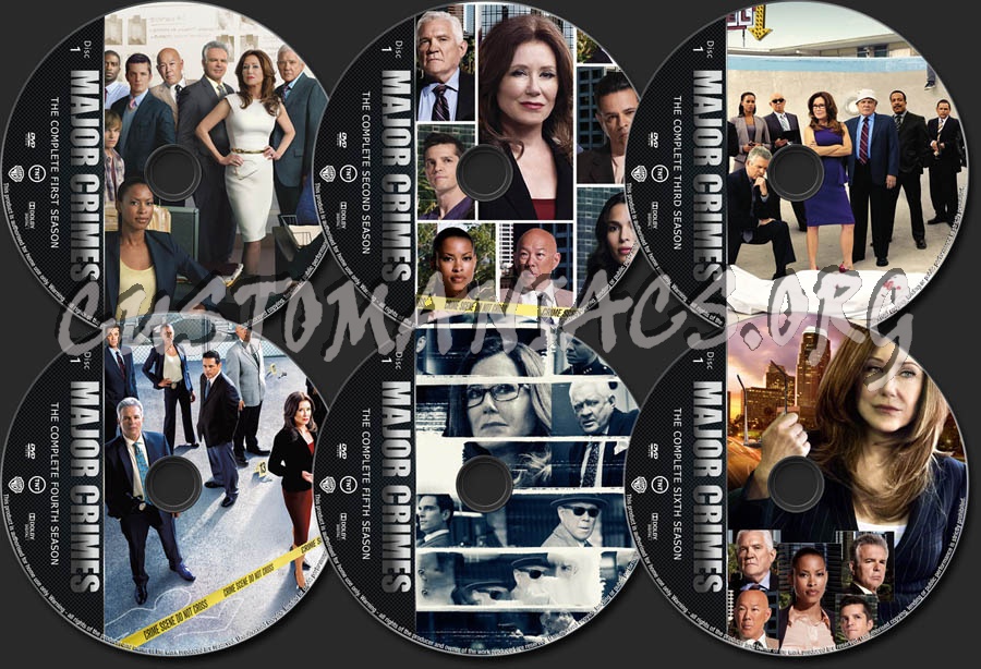 Major Crimes Seasons 1-6 dvd label