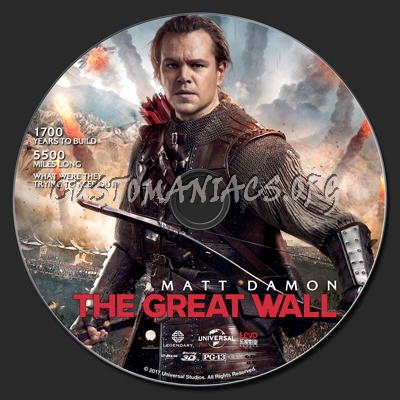 The Great Wall (2D & 3D) blu-ray label