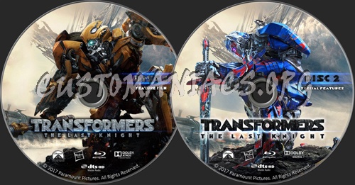 Transformers the Last Knight 2 discs blu-ray label