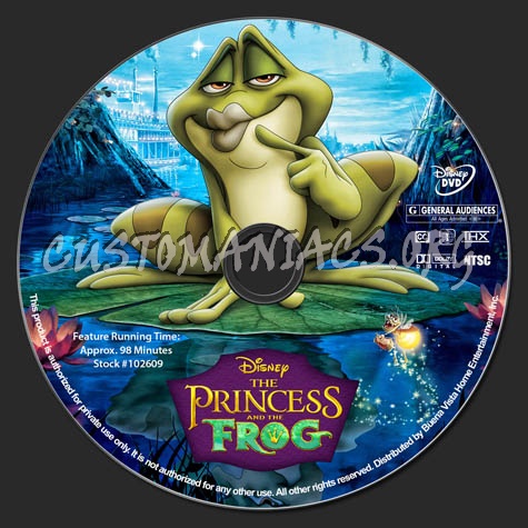 The Princess and the Frog dvd label