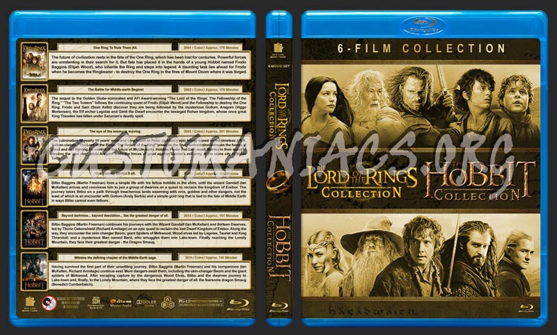 The Lord of the Rings Trilogy / The Hobbit Trilogy blu-ray cover