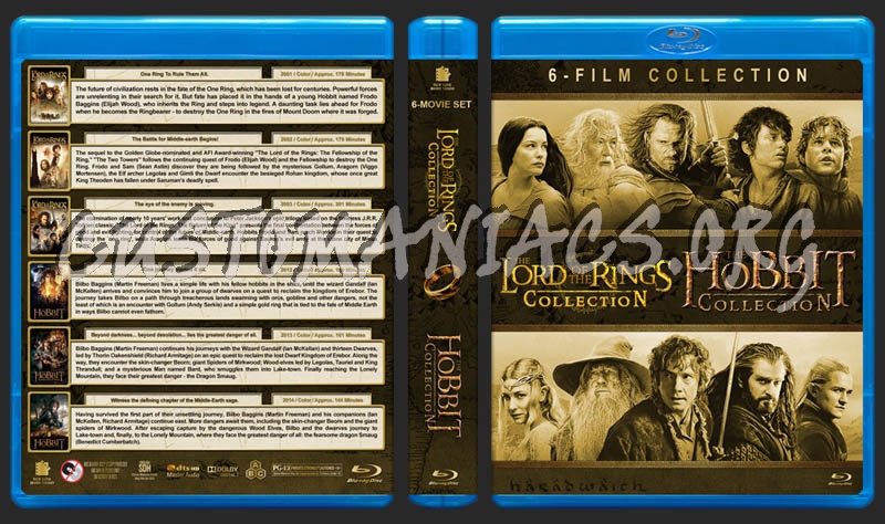 The Lord of the Rings Trilogy / The Hobbit Trilogy blu-ray cover