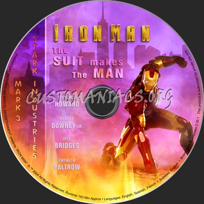 Iron Man dvd label