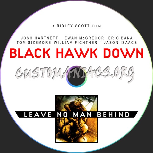Black Hawk Down dvd label