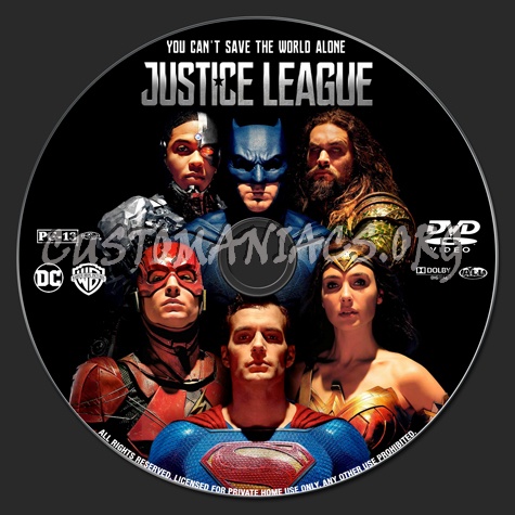 Justice League dvd label