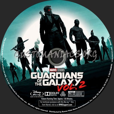 Guardians of the Galaxy Vol. 2 blu-ray label