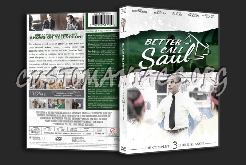 Better Call Saul Season 3 dvd cover