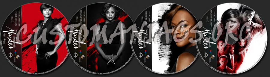 How To Get Away With Murder Seasons 1-4 dvd label