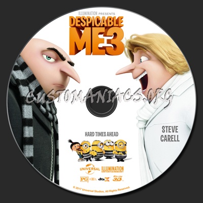 Despicable Me 3 (2D & 3D) blu-ray label