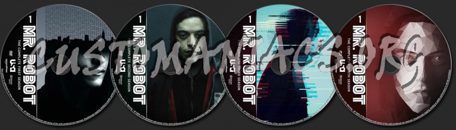 Mr Robot Seasons 1-4 dvd label