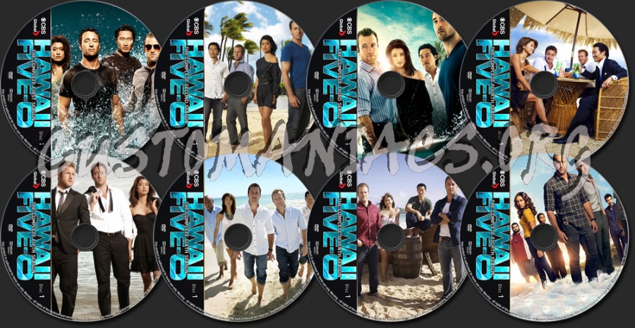 Hawaii Five-O Seasons 1-8 dvd label