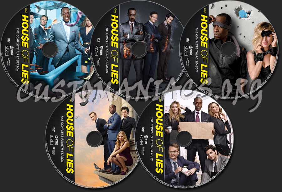 House Of Lies Seasons 1-5 dvd label