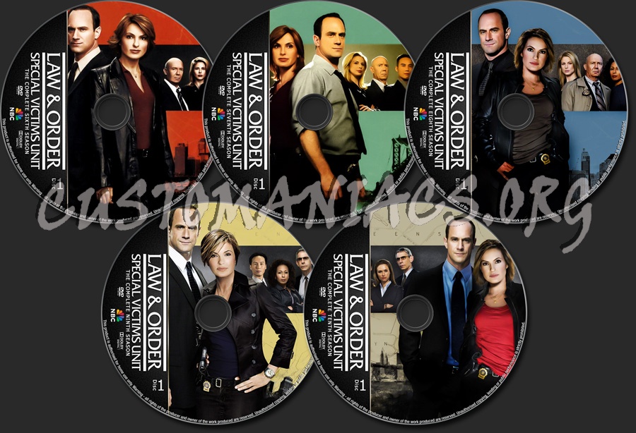 Law & Order SVU Seasons 6-10 dvd label