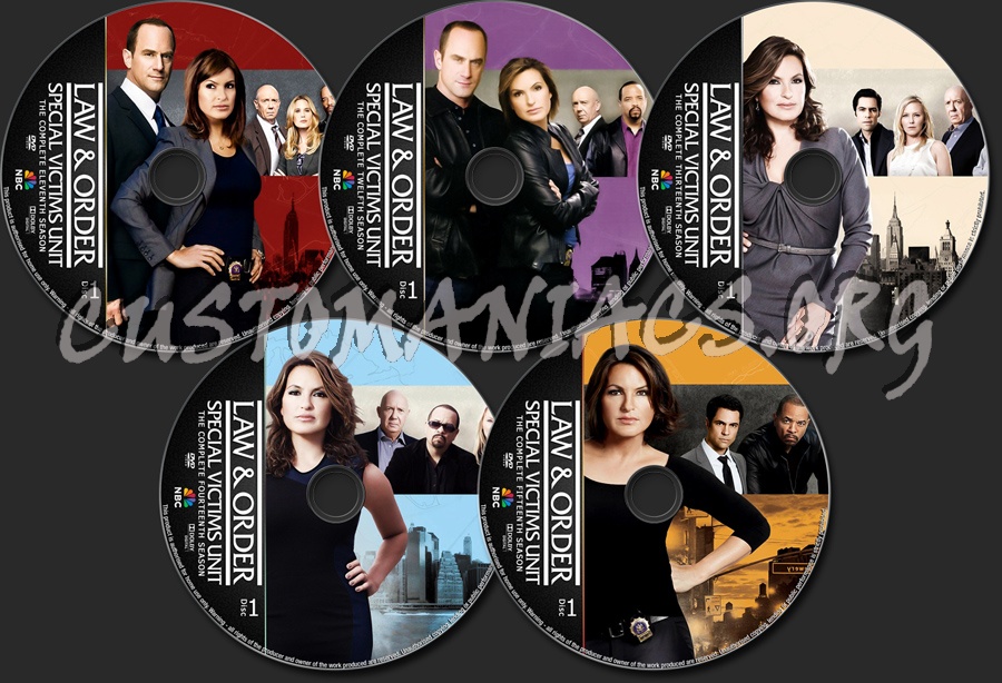 Law & Order SVU Seasons 11-15 dvd label