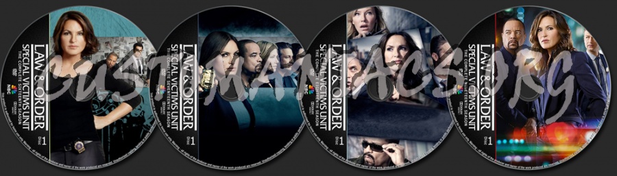 Law & Order SVU Seasons 16-19 dvd label