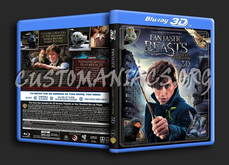 Fantastic Beasts and Where To Find Them 3D blu-ray cover