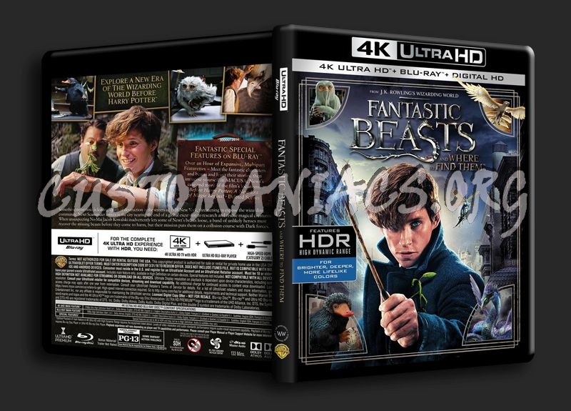 Fantastic Beasts and Where To Find Them 4K blu-ray cover