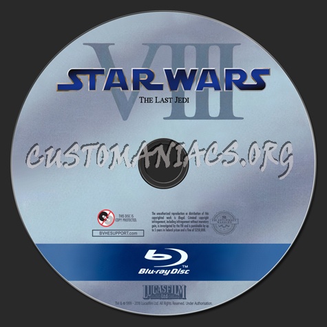 Star Wars: The Last Jedi blu-ray label