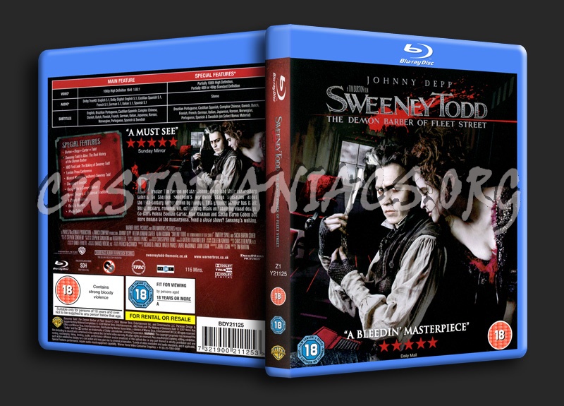 Sweeney Todd blu-ray cover