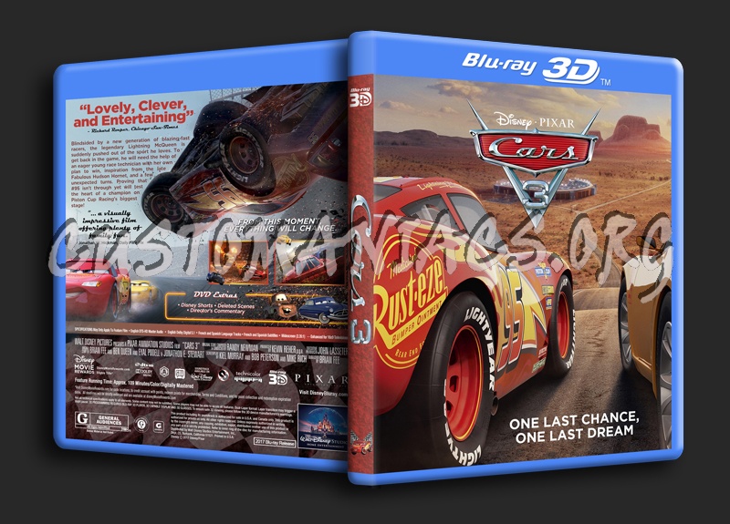 Cars 3 3D dvd cover