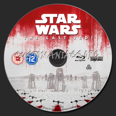 Star Wars The Last Jedi blu-ray label