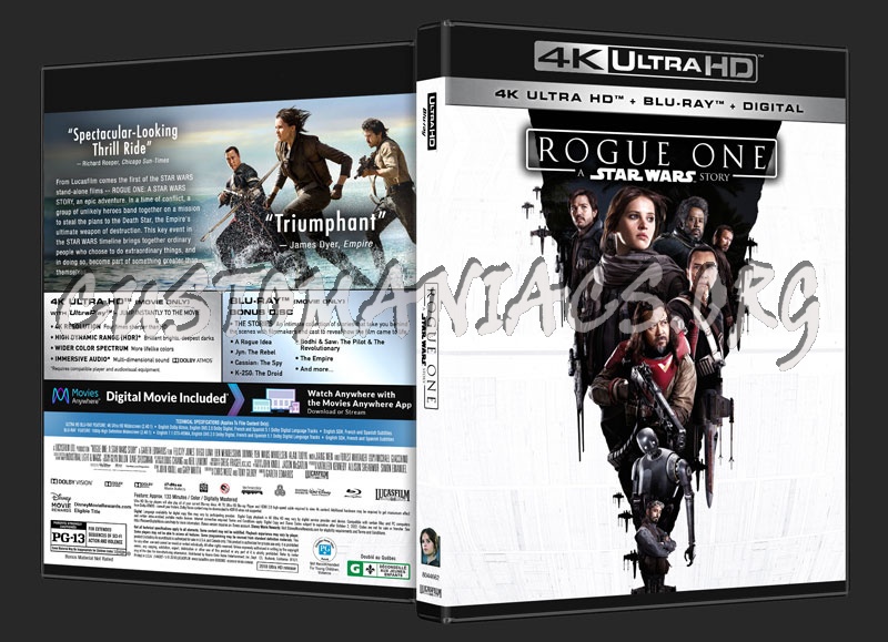 Rogue One - A Star Wars Story (4K/3D/2D) blu-ray cover