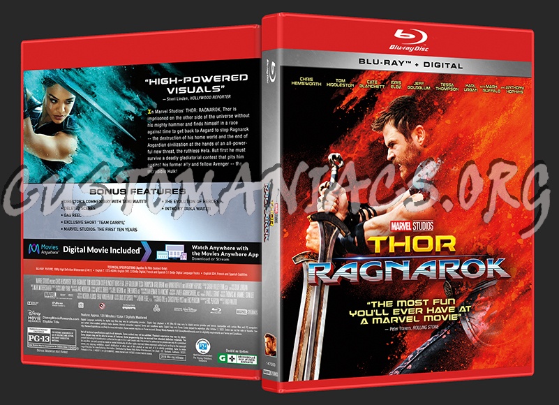 Thor: Ragnarok (2D/3D/4K) blu-ray cover