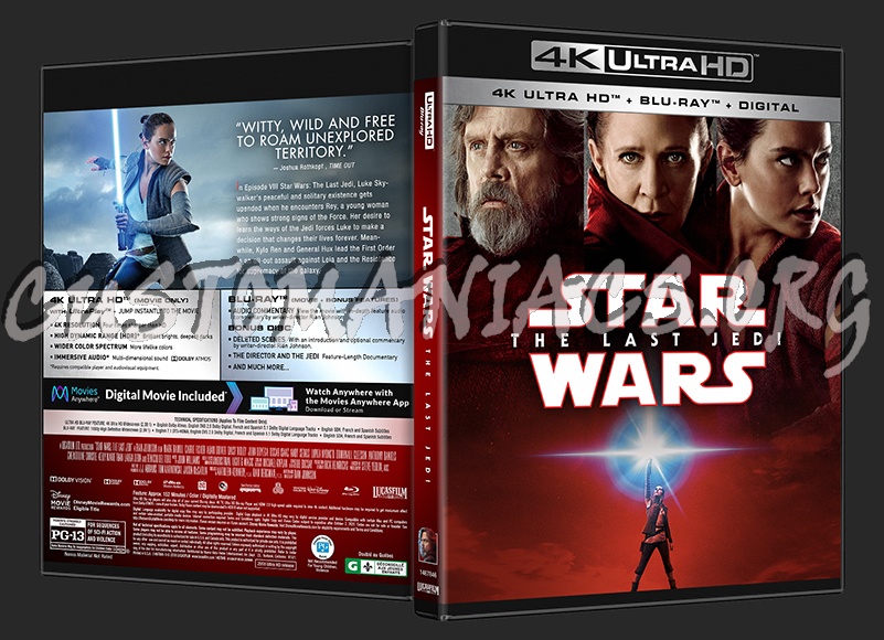 Star Wars: The Last Jedi (2D/3D/4K) blu-ray cover