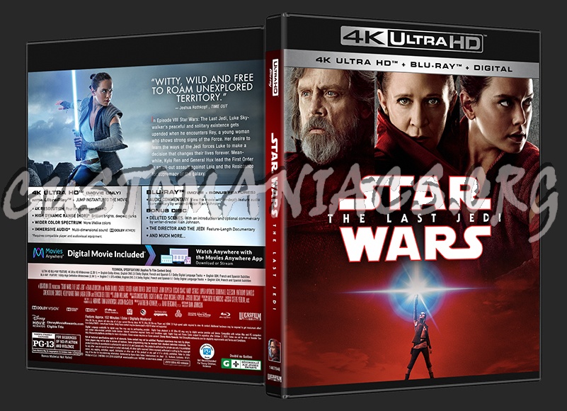 Star Wars: The Last Jedi (2D/3D/4K) blu-ray cover