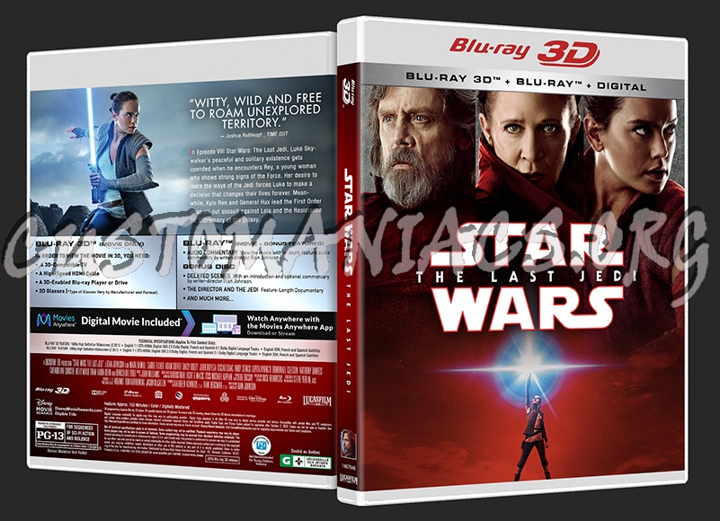 Star Wars: The Last Jedi (2D/3D/4K) blu-ray cover