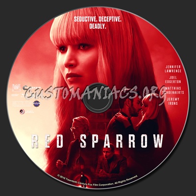 Red Sparrow blu-ray label
