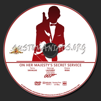 007 Collection - On Her Majesty's Secret Service dvd label