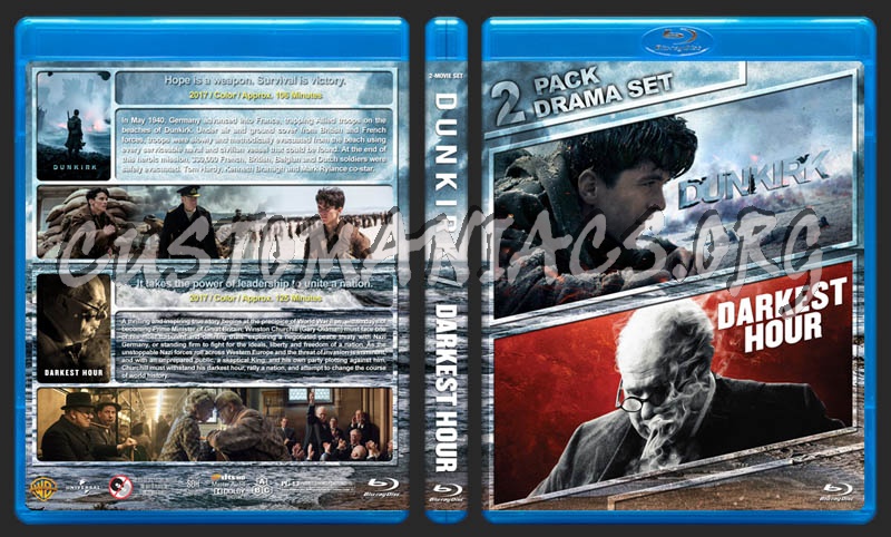 Dunkirk / Darkest Hour Double Feature blu-ray cover