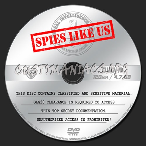 Spies Like Us dvd label