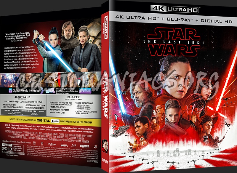 Star Wars: The Last Jedi (4K) blu-ray cover