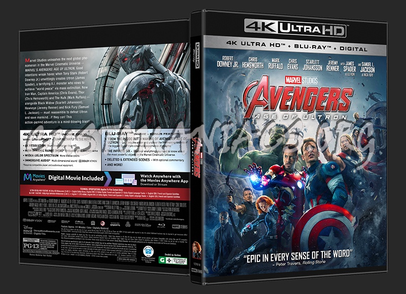 Avengers: Age of Ultron (2D/3D/4K) blu-ray cover