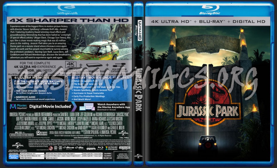 Jurassic Park 4K blu-ray cover